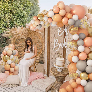 Amandir 129Pcs Hobo Peach Balloons