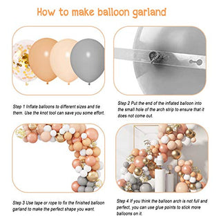Amandir 129Pcs Hobo Peach Balloons