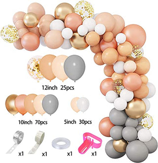 Amandir 129Pcs Hobo Peach Balloons