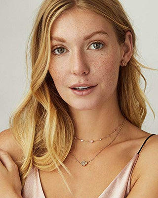 Kendra Scott Tessa Stud Earrings for Women, Fashion Jewelry, Rose Gold-Plated Brass, Iridescent Dichroic Glass