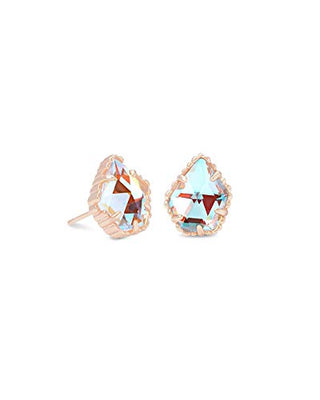 Kendra Scott Tessa Stud Earrings for Women, Fashion Jewelry, Rose Gold-Plated Brass, Iridescent Dichroic Glass