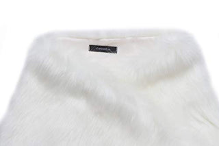 Caracilia Women's Faux Fur Bridal Wedding Shawl and Wraps Winter Warm Party Evening Fur Stole changmaobai CAFB3, White/Long Hair, Small