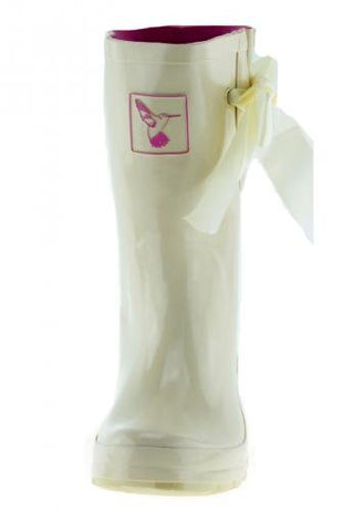 Evercreatures Mid-calf Rain Boots For Women,Cream design with a pretty bow,Waterproof Boots Garden Shoes,Rubber,UK Brand,I Do Wedding Wellies Short US Size 7 (UK 5 / EU 38)