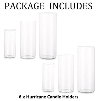 Hurricane glass candle holders set of 6