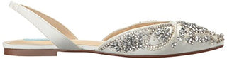 Blue by Betsey Johnson Women's Sb-Molly Pointed Toe Flat, Ivory Satin, 6.5 M US