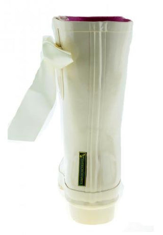Evercreatures Mid-calf Rain Boots For Women,Cream design with a pretty bow,Waterproof Boots Garden Shoes,Rubber,UK Brand,I Do Wedding Wellies Short US Size 7 (UK 5 / EU 38)