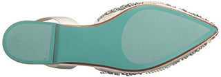 Blue by Betsey Johnson Women's Sb-Molly Pointed Toe Flat, Ivory Satin, 6.5 M US
