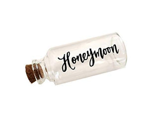 Hand Lettered Honeymoon Sand Keepsake Jar, Travel Gift for Newlywed, Bridal Shower, Wedding Registry Ideas - 40ml Glass