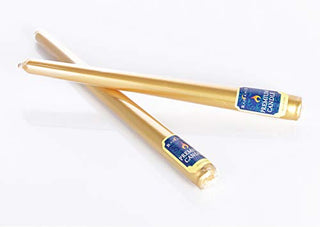 Tall Metallic Taper Spiral Taper Candle Candles - 10 Inch Metallic, Dripless,wist Taper Candle, Spiral Taper Candle, Taper Spiral Long Candles Wax Unscented Dinner Candle brithday candle (Glossy gold)