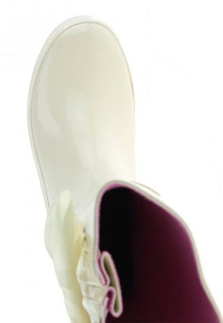 Evercreatures Mid-calf Rain Boots For Women,Cream design with a pretty bow,Waterproof Boots Garden Shoes,Rubber,UK Brand,I Do Wedding Wellies Short US Size 7 (UK 5 / EU 38)