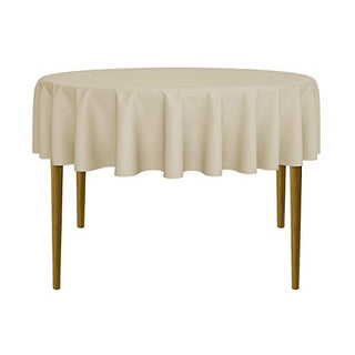 Lann's Linens - 10 Premium 70" Round Tablecloths for Wedding/Banquet/Restaurant - Polyester Fabric Table Cloths - Beige