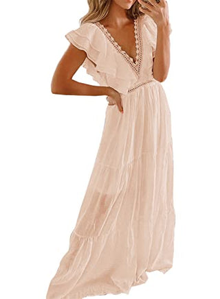 Bdcoco Women's V Neck Floral Lace