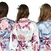 Women's Floral Bride Bridesmaids Robe Lace Satin robes Wedding Robe Satin Bridal Robe Bridesmaid Proposal Custom Robes Silk Bridal Party Gift Bridesmaid Robe Bridal Party Robes Christmas gifts