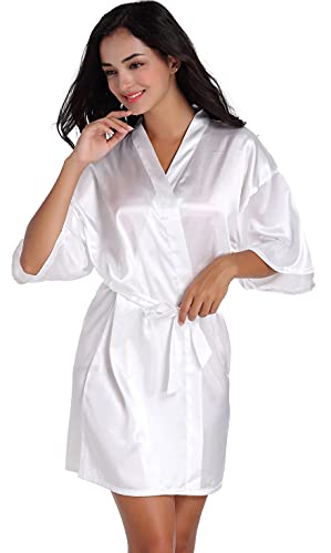 DF-deals Women's Satin Kimono Robe for