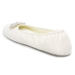 Verre Slippers Bridal Slippers for Women - Comfortable Shiny Rhinestone Broche Wedding Shoes for Dancing - Outdoor Slippers for Women’s Bridal Party - Bride Tribe Bridesmaid Gifts (5-6, small)