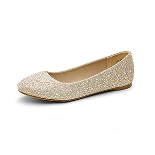 DREAM PAIRS Women's Sole-Shine Gold Rhinestone Ballet Flats Shoes - 9.5 M US