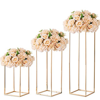 Flower Stands, set of 3 gold