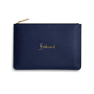 KATIE LOXTON Bridesmaid Womens Medium Vegan Leather Clutch Sentiment Perfect Pouch Navy