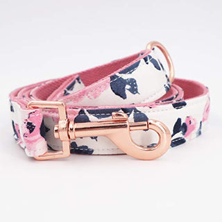 Free Sunday Girl Dog Collar, Floral Dog Collar, Pink Dog Collar, Girl Dog Collars, Floral Dog Collars, Pink Dog Collars with Matching Leash and Flower (M)