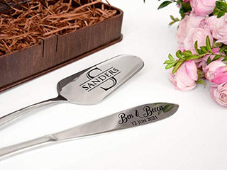 Wedding Cake Server Set Monogram Wedding Accessories Engraved Cake Knife & Server Set Personalized Wedding Cake Knife Set Custom Cake Cutting Set Bridal Shower Gift Personalized Wedding Decor