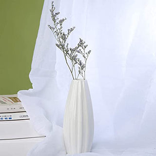 Exqelf White Ceramic Flower Vase Set of 4, Great for Home Decor, Kitchen, Office or Living Room Decor