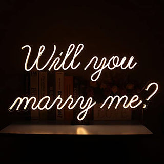 Will you marry me? Neon Light Signs for Wedding, 19.7inches Neon Lights for Bedroom,Get Married Party, Bar, LED Neon Sign with Dimmer Switch for Art Gift (Warm White,19.7x11.0)