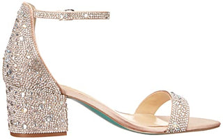 Blue by Betsey Johnson Women's Mari Heeled Sandal, Champagne, 8.5 W US