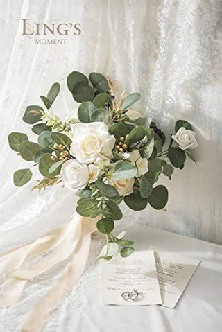 Ling's Moment Artificial Flowers Box Set for DIY Wedding Bouquets Centerpieces Arrangements Party Baby Shower Home Decorations