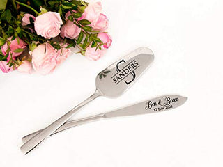 Wedding Cake Server Set Monogram Wedding Accessories Engraved Cake Knife & Server Set Personalized Wedding Cake Knife Set Custom Cake Cutting Set Bridal Shower Gift Personalized Wedding Decor
