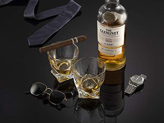 ROCKSLY Whiskey Stones Gift Set for Men in Whiskey Half Barrel Gift Box | 8 Whiskey Rocks, 2 Whiskey Glasses in a Whiskey Box Gift Set | Granite Bourbon Stones | Whiskey Kit for Men: Dad, Boyfriend