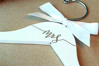 Mrs Wedding Hanger, Bride Hanger, Bridal Wedding Gift, Decal