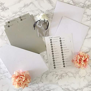 Savor | Deluxe Wedding Keepsake Box | Slate  –  Fabric Bound Acid-Free Wedding Keepsake and Memory Organizer with Labels for Wedding Day, Bridal Shower, Anniversary and Engagement Gifting