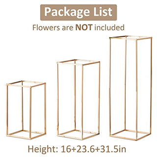 Flower Stands, set of 3 gold