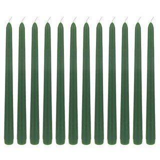 Mega Candles 12 pcs Unscented Green Taper Candle, Hand Poured Wax Candles 10 Inch x 7/8 Inch, Home Décor, Wedding Receptions, Baby Showers, Birthdays, Celebrations, Party Favors & More