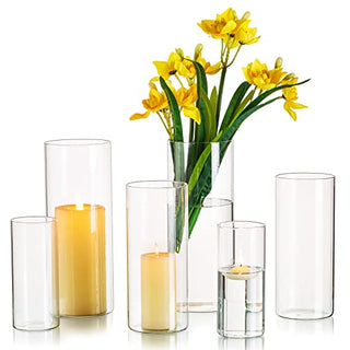 Hurricane glass candle holders set of 6
