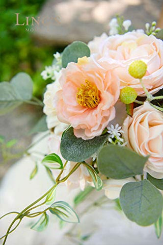 Ling's Moment Artificial Flowers Combo Box Set Delicate Peach for DIY Wedding Bouquets Centerpieces Arrangements Bridal Shower Party Home Decorations