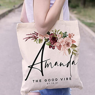 Set Of 5 - Personalized Wedding Tote