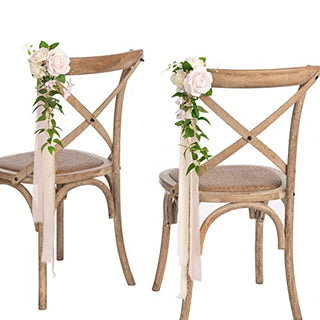 Ling's Moment 8pcs Artificial Aisle Runner Chair Pew Flowers Markers for Garden Wedding Ceremony Entryway Floral Decor