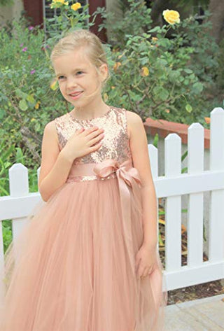 Heart Cutout Sequin Flower Girl Dress Girls Tulle Dresses Wedding Bridesmaid Dress 172seq 10