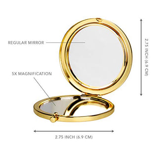 Andaz Press Compact Mirror Bridesmaid Wedding Gift, Gold, Greenery Green Leaves, 1-Pack, Bachelorette Bridal Shower Wedding Party Gifts