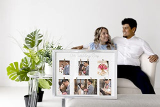 Kate & Milo Keepsake 'Our Wedding Day' Collage Picture Frame, Wedding Gift, Newlywed Gift, Classic Wedding Keepsake Photo Frame, Silver