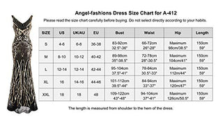 Angel-fashions Women's V Neck Backless Floral Sequin Bodycon Evening Dress XXLarge Gold