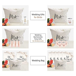 CARAKNOTS Future Mrs 2023 Bride Tote Bag Wedding Bachelorette Bridal Shower Gifts Canvas Large Travel Shoulder Bag with Interior Pocket