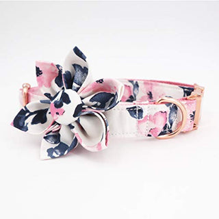 Free Sunday Girl Dog Collar, Floral Dog Collar, Pink Dog Collar, Girl Dog Collars, Floral Dog Collars, Pink Dog Collars with Matching Leash and Flower (M)