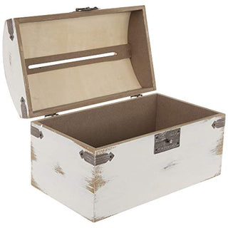 Studio His & Hers Hobby Lobby Antique White Wood Chest Rustic Wedding Card Box