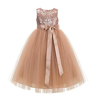 Heart Cutout Sequin Flower Girl Dress Girls Tulle Dresses Wedding Bridesmaid Dress 172seq 10