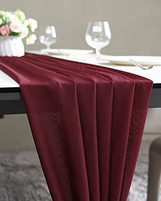 ICOSHOW 2 Pieces 10ft Burgundy Chiffon