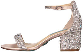 Blue by Betsey Johnson Women's Mari Heeled Sandal, Champagne, 8.5 W US