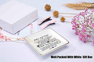 Gift for Mother of the Groom From Bride - You Loved Him First,You Held Him First Thank You Gift for New Mom - Wedding Gifts - Bridal Shower Gifts - Ceramic Jewelry Holder Ring Dish Trinket Box Tray