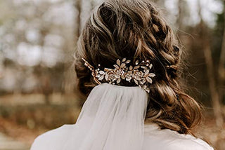 SWEETV Wedding Hair Clip&12Pcs Bridesmaid Hair Pins Set,Wedding Hair Accessories for Brides Bridesmaid